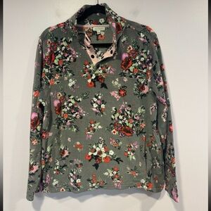 Vera Bradley flower pink patterned fleece quarter zip